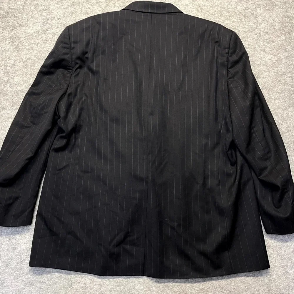 Lauren Ralph Lauren Suit Jacket Mens 44R (L) Pinstripe Wool Black Striped
